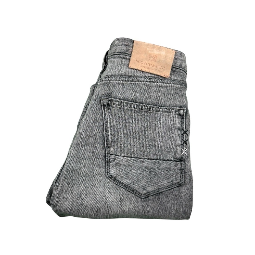 Scotch & Soda Gray Wash Skim X Skinny Jeans Mens 30x32 Distressed Ankle Zip